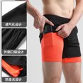 thumbnail image 3 of Men's Quick Drying Sports Shorts Fake Two-piece Set Fitness Marathon Running Pants Invisible Pocket Can Hold Mobile Phones, 3 of 5