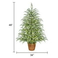 thumbnail image 3 of Christmas Home Decorations, 4FT Pre-Lit Green Cypress Artificial Christmas Potted Tree with 100 Warm White Twinkle LED Lights (Battery Powered), 3 of 10