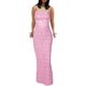thumbnail image 3 of Vestido largo ajustado para mujer, sexy, con tirantes finos, corte bajo, largo y ajustado, para fiesta, club, noche, camisola, vestidos largos, 3 of 5