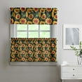thumbnail image 2 of Bohemian Floral Kitchen Curtains 24 Inch - 3 Panel Vintage Farmhouse Set with Wildflowers & Butterflies, Rod Pocket Window Treatment for Rustic Decor, 2 of 6
