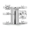 thumbnail image 4 of White Sterling Silver Ring Band with Stones Cubic Zirconia CZ, Size 7, 4 of 5