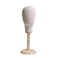 thumbnail image 2 of El modelo de exhibición de postizos, estante para sombreros con cúpula de lona, soporte de exhibición para sombreros de cabeza de maniquí para blanco beige, 2 of 9