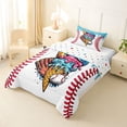 thumbnail image 2 of Erosebridal Kids Sports Twin Comforter Sets, Baseball Ice Cream Bedding Set, Colorful Polka Dots Reversible, 1 Comforter and 1 Pillowcase, 2 of 6
