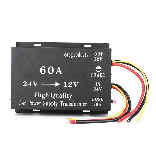 720w 60A 24V a 12V Adaptador convertidor de transformador reductor eléctrico de alimentación CC para coche Jadeshay A