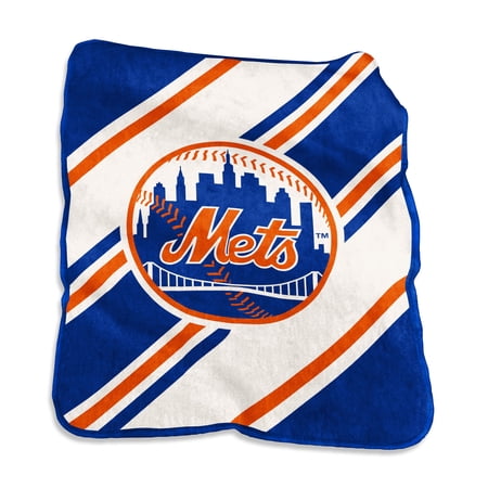Logo Brands New York Mets 50 x 60 Raschel Stripe Throw Blanket