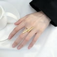 thumbnail image 6 of Yesbay Opening Ring Adjustable Double Bar Geometric Ring Women Men Jewelry-Black, 6 of 7