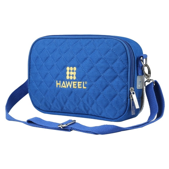 HAWEEL HWL2133 Heating Bag Case Fast Warming 4 Timer Modes Adjustable Temperature USB Crossbody One Shoulder Warm Hand Bags with Earphone Hole Heated Hand Muff Mobile Phone Tablet Digital St