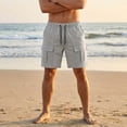 thumbnail image 2 of FRSASU Mens Casual Cargo Shorts Casual Drawstring Shorts Relaxed Fit Summer Beach for Men Gray, 2 of 6