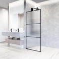 thumbnail image 4 of VIGO Divide 34 in. W x 74 in. H Framed Fixed Shower Screen Door in Matte Black with 3/8 in. (10mm) Fluted Glass, 4 of 11
