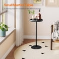 thumbnail image 4 of Small Round Side Table, Drink Table, Coffee Martini Table with Pedestal Accent for Small Spaces in Living Room, Bedroom, Sofa Couch, Black BB168BZ01, 4 of 9