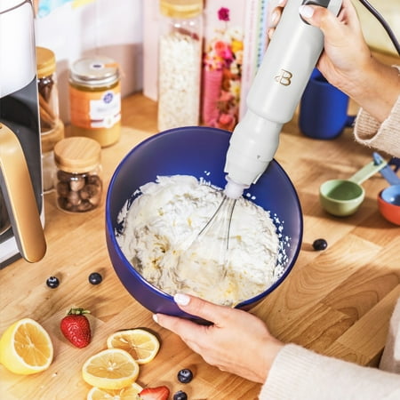 Beautiful 2-Speed Immersion Blender with Chopper & Measuring Cup, White Icing by Drew Barrymore MAY HAVE MISSING ACCESSORIES
