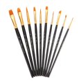 thumbnail image 2 of Toyandona Back to School Fine Tip Paint Brushes 10 Pieces Black Nylon Art Painting Tool for Beginners, 2 of 7