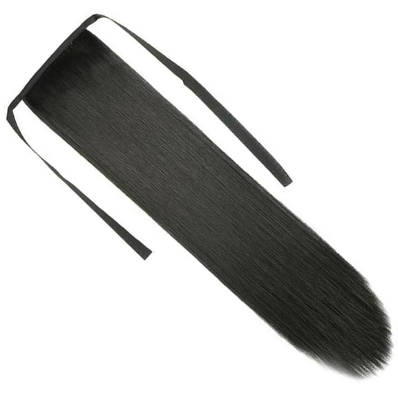 ifundom Black Synthetic Straight Ponytail Hair Extension for Cosplay, Parties, and Everyday Wear