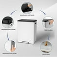 thumbnail image 5 of 16 Gallon Kitchen Trash Can, 30L+30L Step Dual Recycling Bin with 2 Removable Barrel, Wide Step Pedal, Soft Close Lid, Large Stainless Steel Garbage Can for Home and Office, 5 of 7
