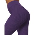 thumbnail image 2 of Women's High Waisted Ruched Yoga Pants Tummy Control Textured Leggings Butt Lifting Anti Cellulite Stretchy Tights, 2 of 6
