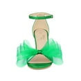 thumbnail image 6 of BLISSFUL STEP Women's Open Toe Ankle Strap Bow Tie Stiletto High Heels Sandals Grass Green 7, 6 of 7