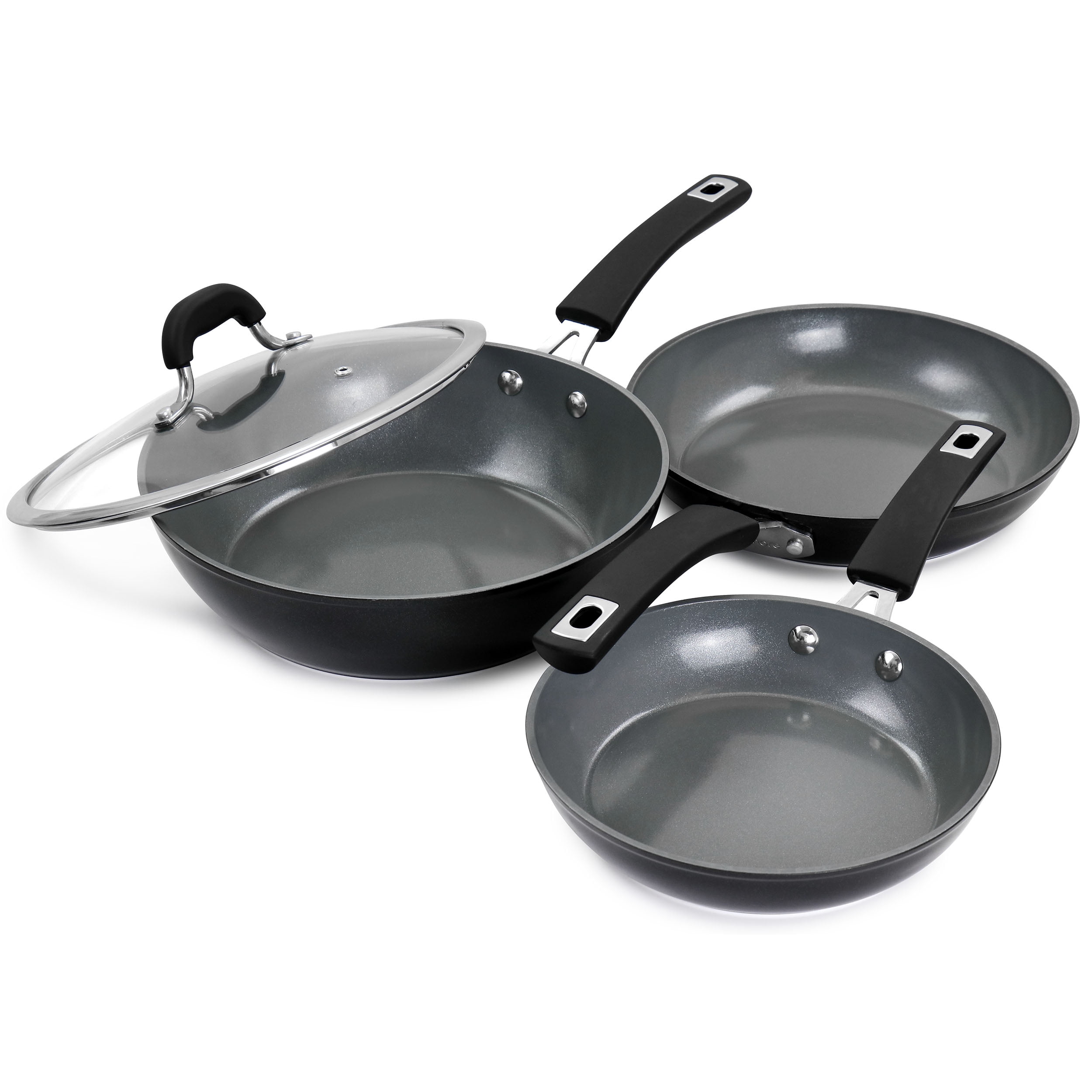 Kenmore Theodore 13 inch Nonstick Cast Aluminum Saute Pan with Lid