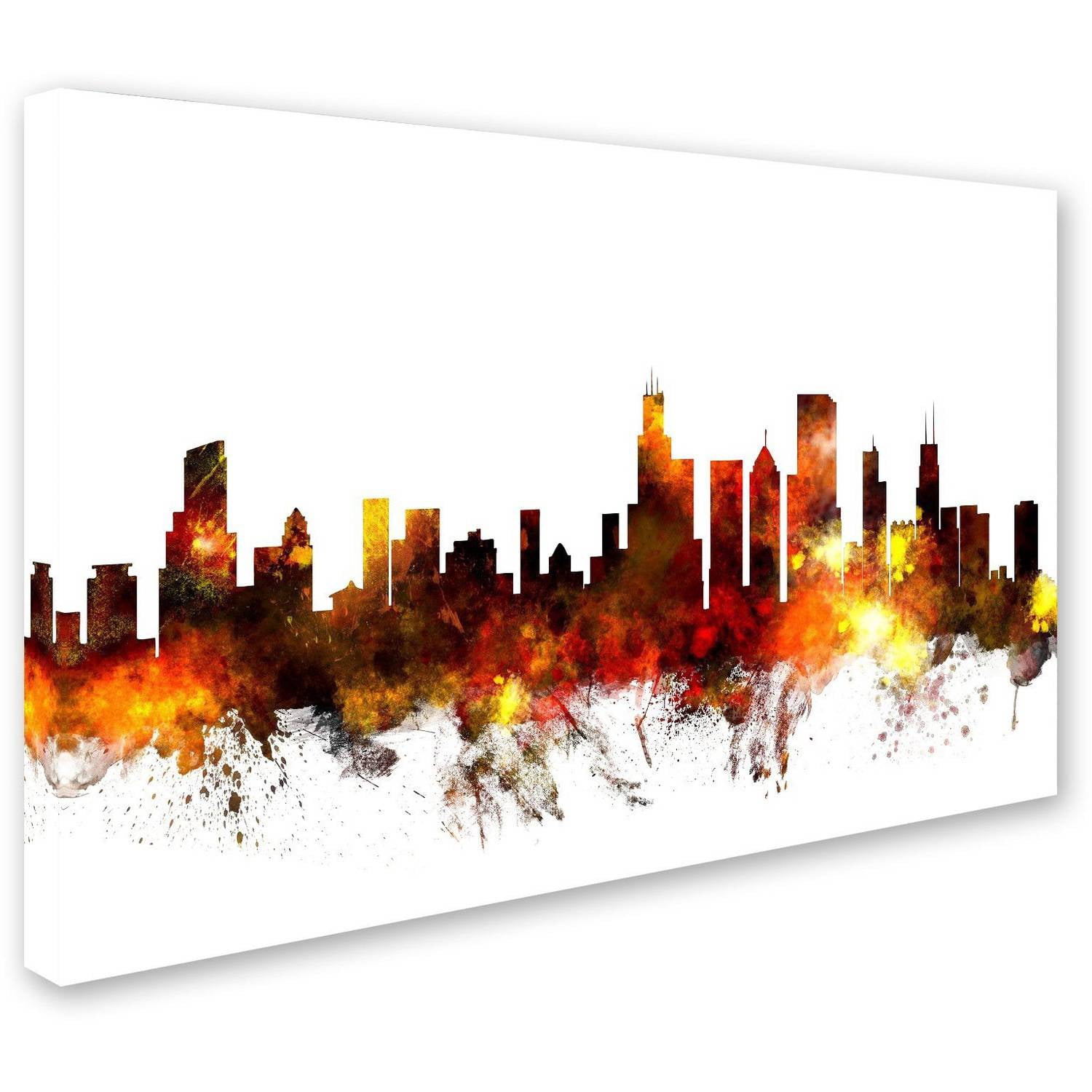 Trademark Fine Art "Chicago Illinois Skyline VI" Canvas Art by Michael Tompsett