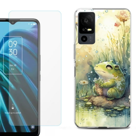 OneToughShield ® for TCL 40 XE 5G Shockproof Fashion Phone Case, with Tempered Glass Screen Protector - Forg