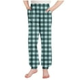 thumbnail image 6 of Frostluinai Plaid Sweatpants for Kids 3-15Y High Waist Flannel Print Joggers Baggy Cinch Botton Running Pants Casual Athletic Pants with Pocket, 6 of 7
