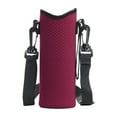 thumbnail image 1 of Detachable Neoprene Water Bottle Carrier Case Holder Cover Drinkware with Shoulder Strap Storage Portable Kettle Pouch for Hiking, Cycling , Red, 6.6cmx6.6cmx18.5cm, 1 of 10