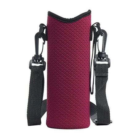 

Detachable Neoprene Water Bottle Carrier Case Holder Cover Drinkware with Shoulder Strap Storage Portable Kettle Pouch for Hiking Cycling Red 6.6cmx6.6cmx18.5cm