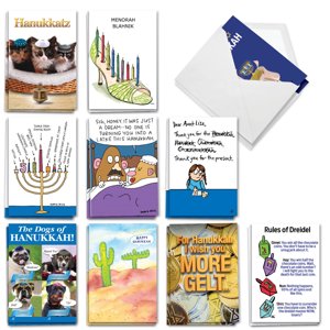 Funny Chanukah Assorted Greeting Cards Set of 20