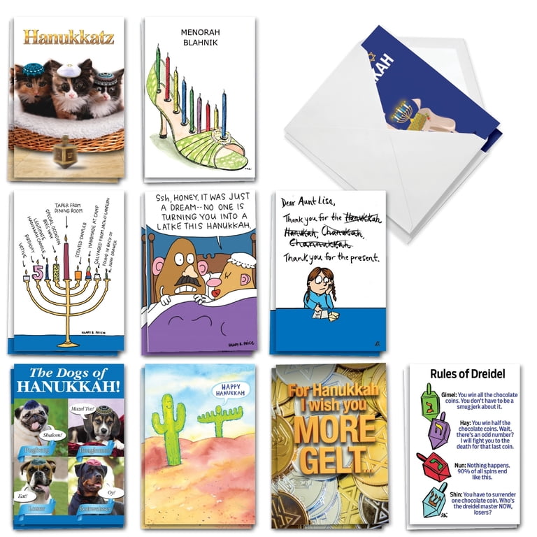 Funny Chanukah Assorted Greeting Cards Set of 20 photo 1