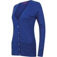 thumbnail image 3 of Henbury - Cárdigan de punto abotonada con cuello en V para mujer (Azul), 3 of 3