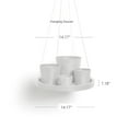 thumbnail image 4 of Ecopots Indoor/Outdoor Round Recycled Plastic Modern Hanging Saucer, White Grey, 14", 4 of 4