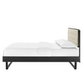 thumbnail image 6 of Platform Bed Frame, Queen Size, Fabric, Wood, Black Beige, Modern Contemporary Urban Design, Bedroom Master Guest Suite, 6 of 10