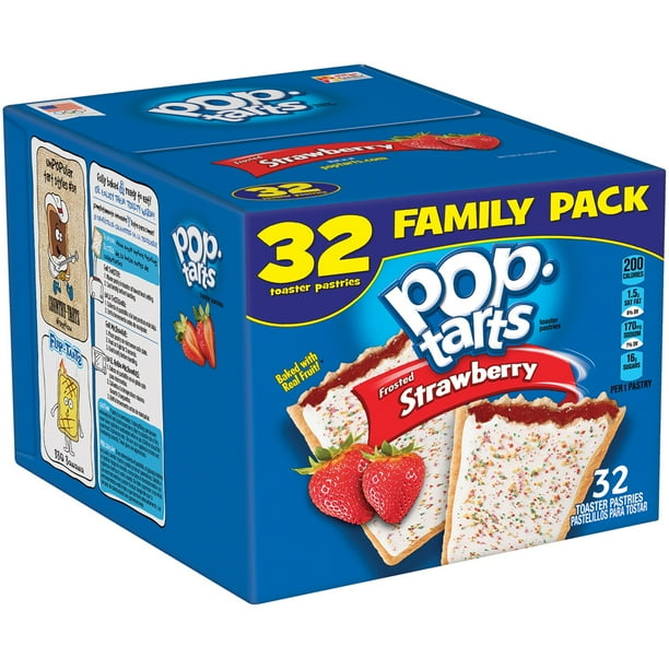 Kellogg S Pop Tarts Frosted Strawberry Flavored 58 6 Oz 32 Ct Walmart Com Walmart Com