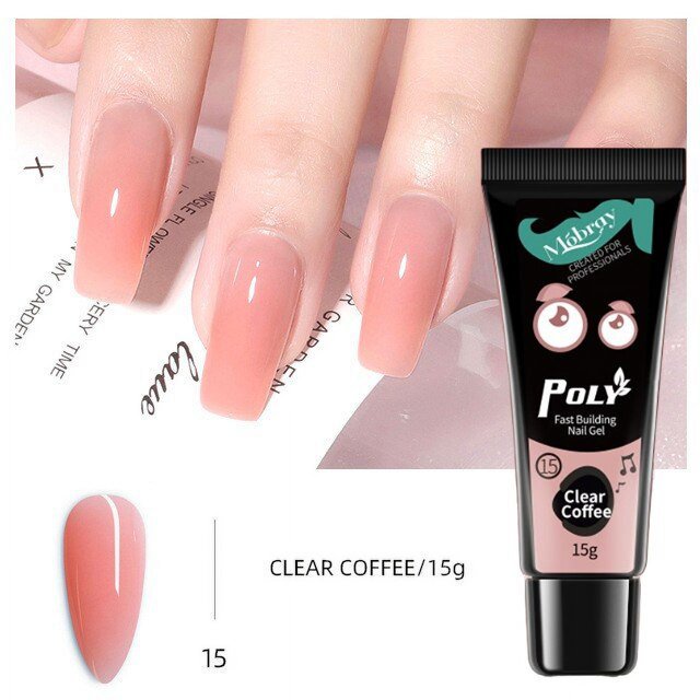 Mobray-Gel de uñas para extensión de manicura francesa, barniz híbrido de construcción rápida, polivinílico UV, Blanco claro, 15ml