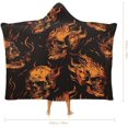 thumbnail image 2 of Skull Skeleton Hooded Blanket, Cozy Wearable Blanket for Adults Flannel Soft Warm Blankets for Womens Mens Kids, 2 of 6