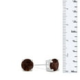 thumbnail image 3 of SuperJeweler 2 Carat Round Smoky Quartz Stud Earrings in Sterling Silver for Women, 3 of 4
