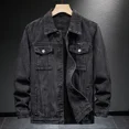 thumbnail image 5 of Abrigo vaquero de otoño para hombre, nuevo en invierno de 2024, entrega rápida a bordo, precio económico, chaquetas vaqueras Y2k elegantes de alta calidad para hombre, 5 of 5