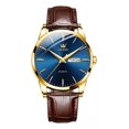 thumbnail image 2 of Reloj De Cuarzo Con Calendario Luminoso De Piel Olevs 6898 Fondo Oro/azul, 2 of 8