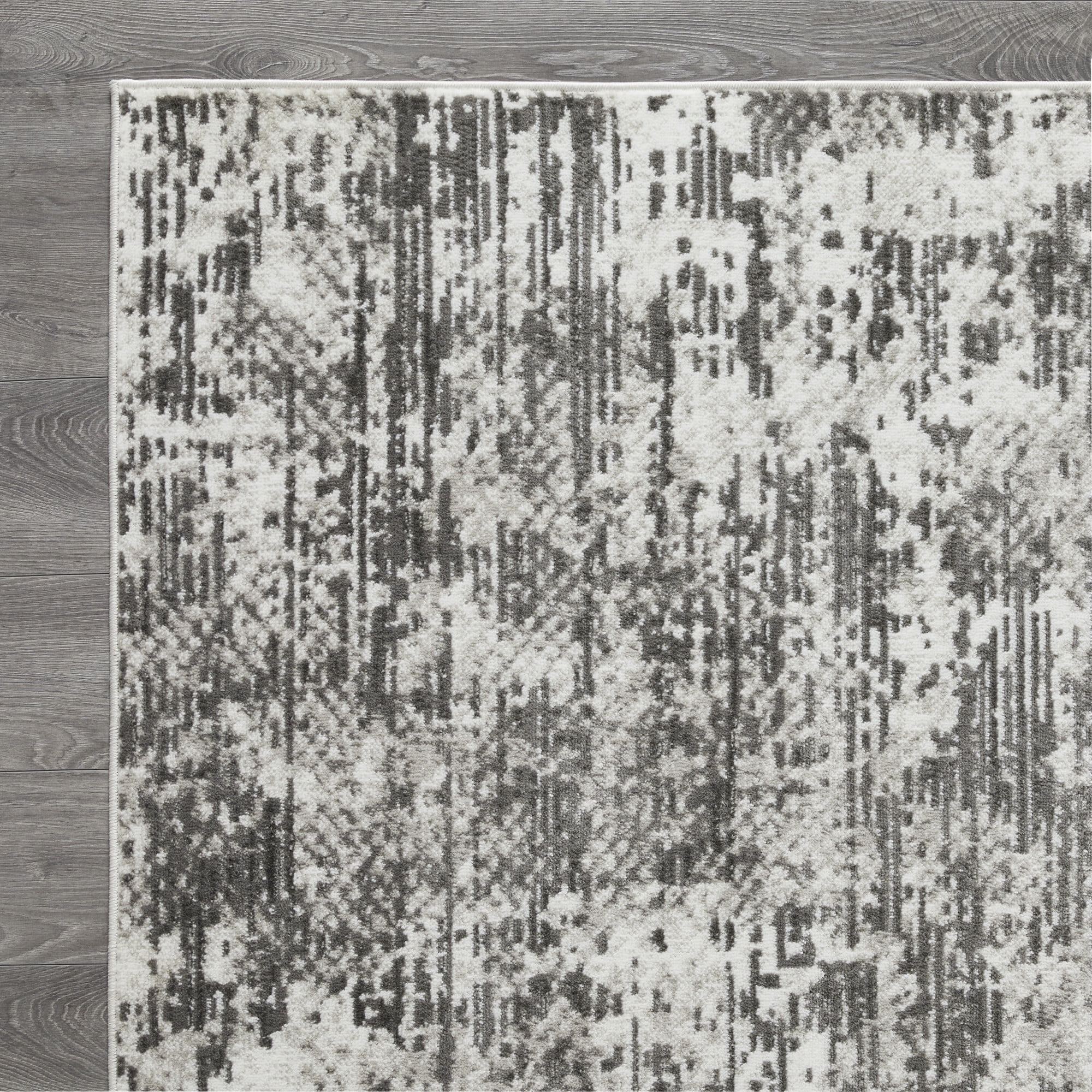 Loomaknoti Rhane Afrey 2' x 7' Gray Abstract Indoor polypropylene Runner Rug