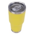 thumbnail image 2 of Botella térmica de acero inoxidable con aislamiento al vacío, taza de café de doble pared con tapa para viajes, color amarillo, 2 of 15