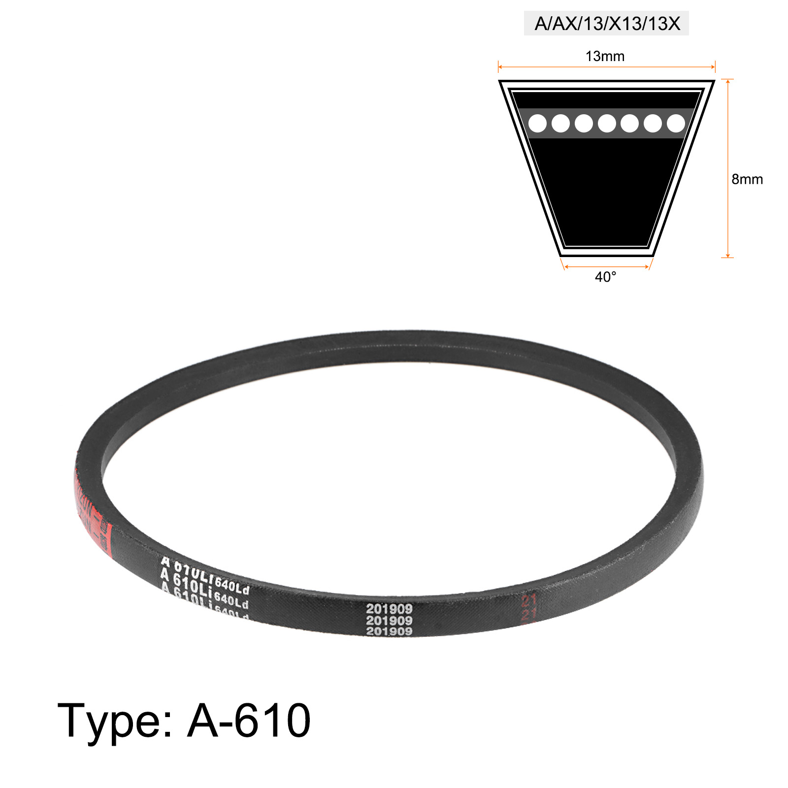 Unique Bargains A-Section Rubber Drive Belts for Industrial Applications 610mm