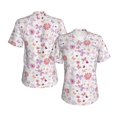 thumbnail image 3 of Yiaed Retro Floral Print Women's T Shirt V-Neck Short Sleeve Shirt Casual Breathable Tee Summer Tops-Small, 3 of 5