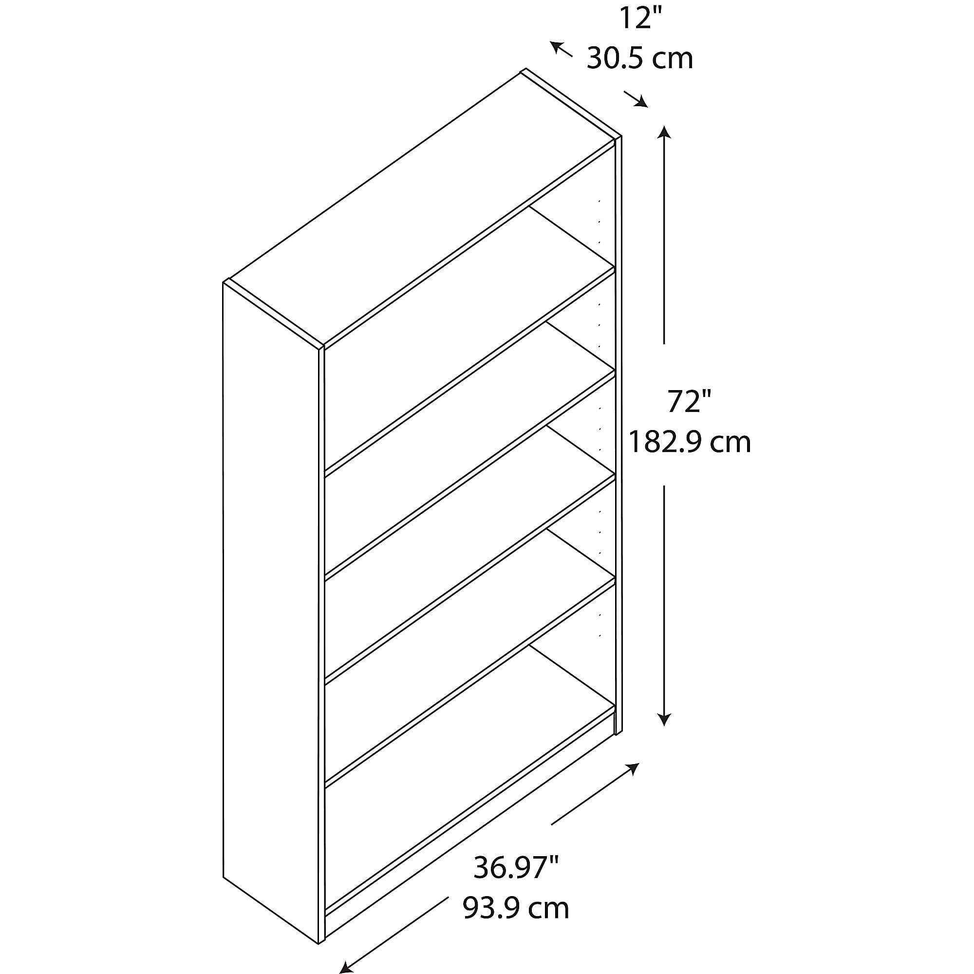 Bush Furniture Universal 5 Shelf Bookcase Set of 2