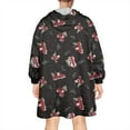 thumbnail image 2 of Wearable Oversized Blanket,Black Christmas Car and Santa Pattern Wearable Blanket Hoodie for Adults,Cozy Hooded Blankets with Super Pockets,Super Warm Fuzzy Pullover for Women & Men, 2 of 6