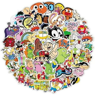 90s Stickers for Water Bottles 100 Day Sticker Sheets Cartoon