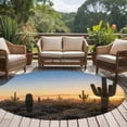 thumbnail image 4 of Round Rugs 7Ft, Western Cactus Sunrise Round Area Rug Washable Indoor Throw Carpet, Modern Abstract Art Retro Large Non Slip Circle Rug for Dining Room Playroom Home Decor Aesthetic, 4 of 8