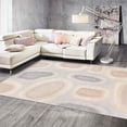 thumbnail image 2 of Pasargad Home Modern 97" x 118" Hand-Knotted Silk/Wool Area Rug in Silver/Beige, 2 of 5