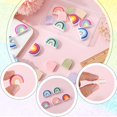 thumbnail image 6 of 20Pcs Silicone Focal Beads Rainbow Colorful Chunky Beads Bulk Double Sided Pink Purple Rainbow Shaped Flat Charms Large Rubber Beads for Lanyards Keychain Making Beading Supplies, 6 of 9