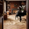thumbnail image 2 of Toyoso 9'x12' Extra Large Botanical Area Rug, Muted Mocha & Champagne Floral Silicone Carpet, Grande Durable 0.25" Washable Decor Masterpiece Rug for Great Room, High-Traffic Art Rug, 2 of 9