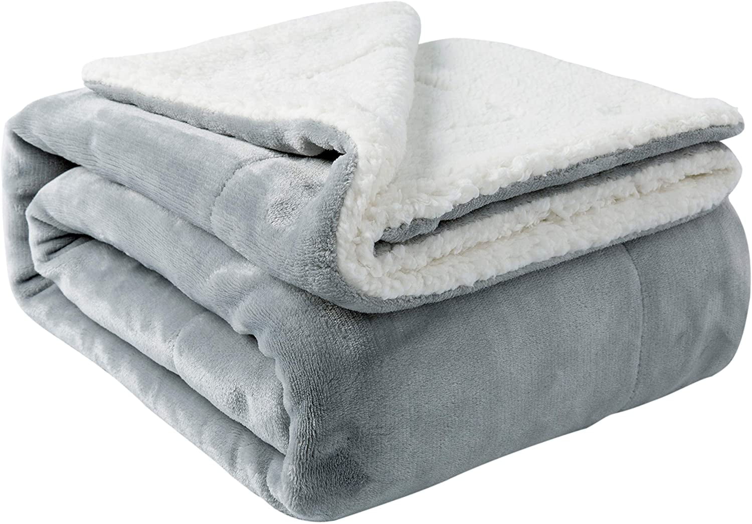 Nanpiper Sherpa Blanket Warm Blankets For Winter Super Soft Fuzzy Flannel Fleece Wool Like Reversible Velvet Plush Couch Blanket LightweightGrey Throw Size 50x60 Walmartcom Walmartcom