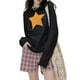 thumbnail image 1 of Sunloudy Suéter de manga larga para mujer, suéter básico con estampado de estrellas, cuello redondo, tops de punto Sunloudy  moda, 1 of 1